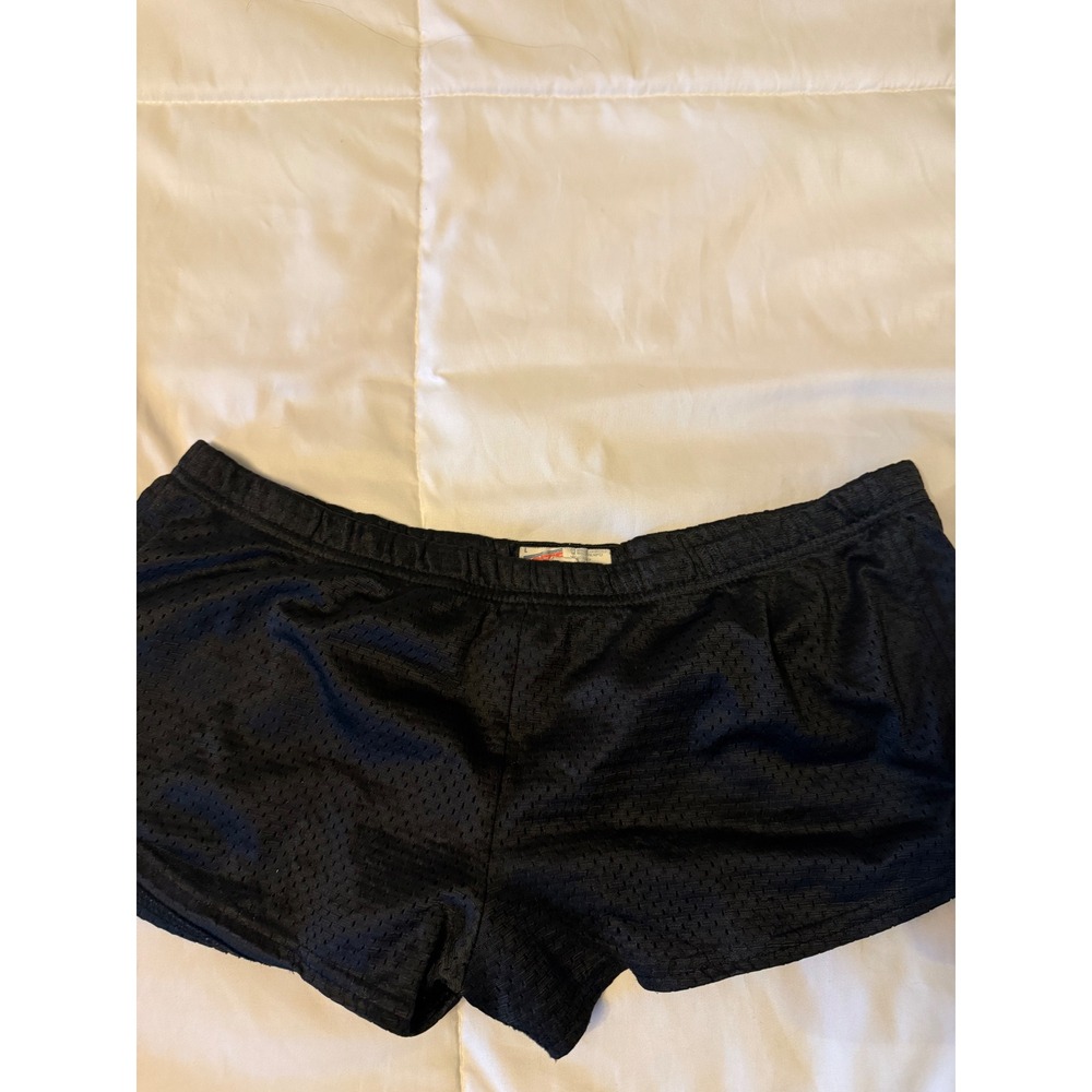 Soffe Black Mesh Athletic Shorts Cheer Dance Gym Dolphin Shorts Large 461VK